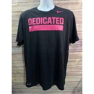 Nike Football DEDICATED T-Shirt Large Black Pink Dri-FIT Short Sleeve Athletic